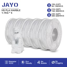 JAYO PLA Filaments 5 Rolls High-speed PLA Marble 1.75mm FDM 3D Printer Materials Neatly Wound High Toughness for FDM 3D Printer