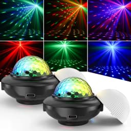 U'King 2PCS USB Mini Voice-Activated Magic Ball Light LED Disco Ball Light DJ Atmosphere Light Remote Control Strobe Night Light