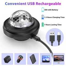 U'King 2PCS USB Mini Voice-Activated Magic Ball Light LED Disco Ball Light DJ Atmosphere Light Remote Control Strobe Night Light