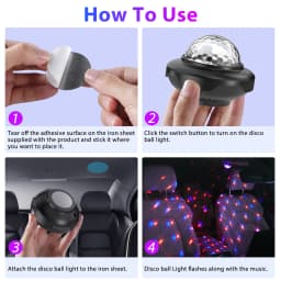 U'King 2PCS USB Mini Voice-Activated Magic Ball Light LED Disco Ball Light DJ Atmosphere Light Remote Control Strobe Night Light