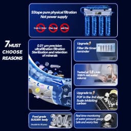 Upgrad Household Intelligent 5-Stage Ultrafiltration Water Purification System with Scale Inhibition Carbon Kitchen Water Filt