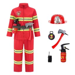 Kids Firefighter Halloween Cosplay Uniform Toys Children Firemen Role Work Clothing Suit Boy Girl Performance Party Costumes