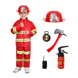 Kids Firefighter Halloween Cosplay Uniform Toys Children Firemen Role Work Clothing Suit Boy Girl Performance Party Costumes