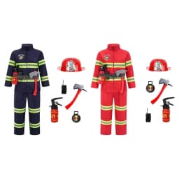 Kids Firefighter Halloween Cosplay Uniform Toys Children Firemen Role Work Clothing Suit Boy Girl Performance Party Costumes
