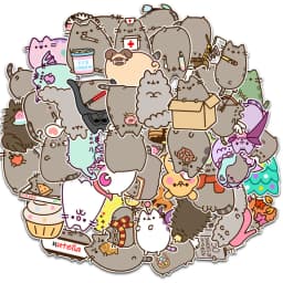 10/30/50pcs Kawaii Chunky Cat Stickers Cute Decorative Stationery Scrapbook Notebook Phone Diary DIY Waterproof Kids Sticker Toy