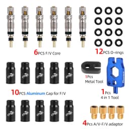 Deemount Brass Presta Valve Core 2/6/12PCS CNC-machined French Valve MTB Road Bike FV Tubes Service Parts Optional Tool