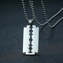 Stylish Double Edge Razor Blades Pendant for Men Necklace Stainless Steel Casual Male Collar Gifts With 20"/24" Chain