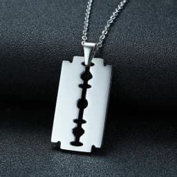 Stylish Double Edge Razor Blades Pendant for Men Necklace Stainless Steel Casual Male Collar Gifts With 20"/24" Chain