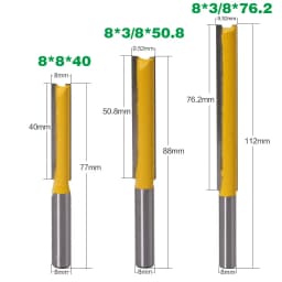 1Pcs 8mm" Shank Long Cleaning Bottom Router Bit Cutter CNC Woodworking Clean Bits