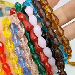 6x8mm Austria Faceted Teardrop Glass Beads AB Color Waterdrop Crystal Beads Loose Spacer Beads for Jewelry Making DIY Bracelet