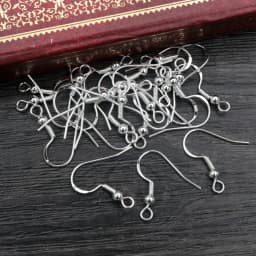 50pcs (25 Pair) 16mm 925 Sterling Silver Plated Findings Earring Hooks Clasp Accessories For Jewelry Making Wholesale Jewelrys