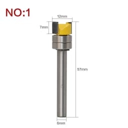1pc Bearing Flush Trim Router Bit for Wood 6mm Shank Straight Bit Tungsten Woodworking Milling Cutter Tool