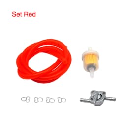 ZS Racing Universal 6mm Motorcycle Petrol Fuel Tap Inline Petcock Switch 1M Fuel Pipe Hose + 1 Oil Filters+ 4 Clips