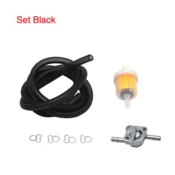ZS Racing Universal 6mm Motorcycle Petrol Fuel Tap Inline Petcock Switch 1M Fuel Pipe Hose + 1 Oil Filters+ 4 Clips