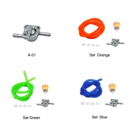 ZS Racing Universal 6mm Motorcycle Petrol Fuel Tap Inline Petcock Switch 1M Fuel Pipe Hose + 1 Oil Filters+ 4 Clips