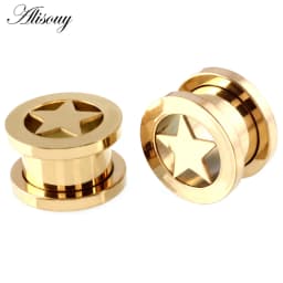 1pc 316L Stainless Steel Ear Plugs and Tunnels Ear Piercings Earlets Screwed Earring Expander Ear Gauges Body Jewelry Piercings
