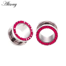 1pc 316L Stainless Steel Ear Plugs and Tunnels Ear Piercings Earlets Screwed Earring Expander Ear Gauges Body Jewelry Piercings