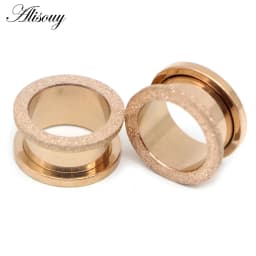 1pc 316L Stainless Steel Ear Plugs and Tunnels Ear Piercings Earlets Screwed Earring Expander Ear Gauges Body Jewelry Piercings