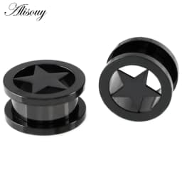 1pc 316L Stainless Steel Ear Plugs and Tunnels Ear Piercings Earlets Screwed Earring Expander Ear Gauges Body Jewelry Piercings