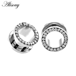 1pc 316L Stainless Steel Ear Plugs and Tunnels Ear Piercings Earlets Screwed Earring Expander Ear Gauges Body Jewelry Piercings