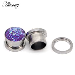 1pc 316L Stainless Steel Ear Plugs and Tunnels Ear Piercings Earlets Screwed Earring Expander Ear Gauges Body Jewelry Piercings