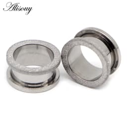 1pc 316L Stainless Steel Ear Plugs and Tunnels Ear Piercings Earlets Screwed Earring Expander Ear Gauges Body Jewelry Piercings