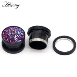 1pc 316L Stainless Steel Ear Plugs and Tunnels Ear Piercings Earlets Screwed Earring Expander Ear Gauges Body Jewelry Piercings