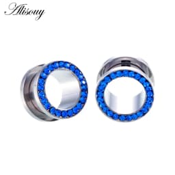1pc 316L Stainless Steel Ear Plugs and Tunnels Ear Piercings Earlets Screwed Earring Expander Ear Gauges Body Jewelry Piercings