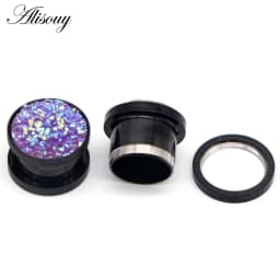 1pc 316L Stainless Steel Ear Plugs and Tunnels Ear Piercings Earlets Screwed Earring Expander Ear Gauges Body Jewelry Piercings