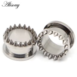 1pc 316L Stainless Steel Ear Plugs and Tunnels Ear Piercings Earlets Screwed Earring Expander Ear Gauges Body Jewelry Piercings