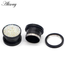1pc 316L Stainless Steel Ear Plugs and Tunnels Ear Piercings Earlets Screwed Earring Expander Ear Gauges Body Jewelry Piercings