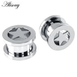 1pc 316L Stainless Steel Ear Plugs and Tunnels Ear Piercings Earlets Screwed Earring Expander Ear Gauges Body Jewelry Piercings