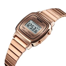 Skmei Women Bracelet Dress Watches Luxury Brand Stainless Steel Strap Fashion Waterproof Digital Chronograph Wristwatch