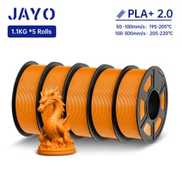 JAYO PLA + Filament Upgrade 2.0 5 Rolls PLA plus 3D Printer Filament Toughness 3D Printing Material For FDM No Tangle