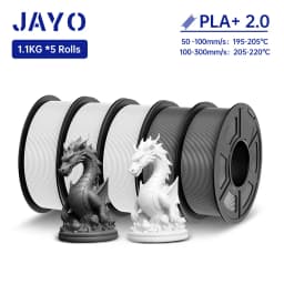 JAYO PLA + Filament Upgrade 2.0 5 Rolls PLA plus 3D Printer Filament Toughness 3D Printing Material For FDM No Tangle