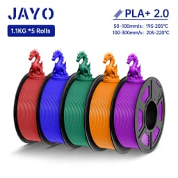 JAYO PLA + Filament Upgrade 2.0 5 Rolls PLA plus 3D Printer Filament Toughness 3D Printing Material For FDM No Tangle
