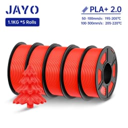 JAYO PLA + Filament Upgrade 2.0 5 Rolls PLA plus 3D Printer Filament Toughness 3D Printing Material For FDM No Tangle