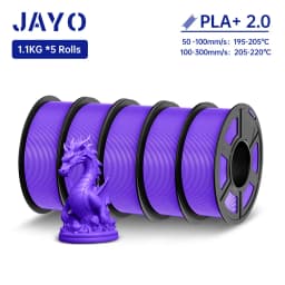 JAYO PLA + Filament Upgrade 2.0 5 Rolls PLA plus 3D Printer Filament Toughness 3D Printing Material For FDM No Tangle