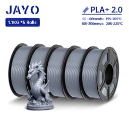 JAYO PLA + Filament Upgrade 2.0 5 Rolls PLA plus 3D Printer Filament Toughness 3D Printing Material For FDM No Tangle