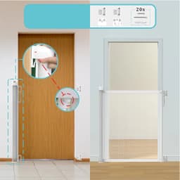 Retractable Stair Gate for Baby Pet, Extra Wide Baby Gate One-Hand Operation Safety Gate, Kids Safety Gate for Stairs, Hallways