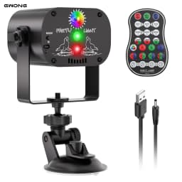 Gwong Mini RG Laser + RGB LED Party Light Remote Control Stage Effect Lighting with Suction Cup for DJ Concert Party Club KTV Disco