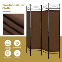 GOFLAME 4-Panel Room Divider Folding Privacy Screen Freestanding Protective Partition