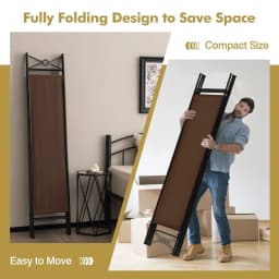 GOFLAME 4-Panel Room Divider Folding Privacy Screen Freestanding Protective Partition
