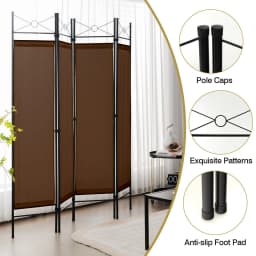 GOFLAME 4-Panel Room Divider Folding Privacy Screen Freestanding Protective Partition