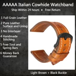 MAIKES Full Grain Cow Leather Strap Men's Vintage Watch Bracelet Handmade Accessories For Omega Hamilton watch band
