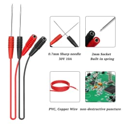 Cleqee P1046 0.7mm Sharp Puncture Needles Piercing Wires with 2mm Inner-spring Socket for Electronic Elactrical Testing