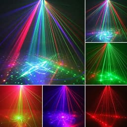 21 Hole DJ Disco Light RGB Party Beam Patterns Stage Laser Light Projector RGB UV LED Strobe Sound Party Holiday Wedding Lamp