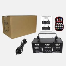 21 Hole DJ Disco Light RGB Party Beam Patterns Stage Laser Light Projector RGB UV LED Strobe Sound Party Holiday Wedding Lamp