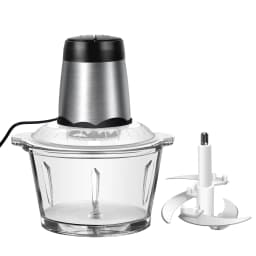 300W Electric Meat Grinder Mincer with 2 L Glass Container, 2 Speed, 4 Durable Blades, Easy to Use and Clean
