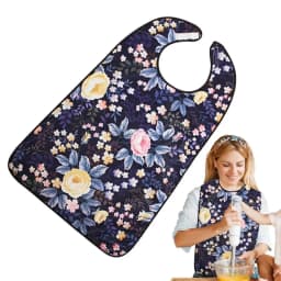 Reuasable Adult Dining Bibs Adjustable Bibs with Crumb Catcher Reusable Clothing Protector Adult Bib for Adult Elderly Disabled